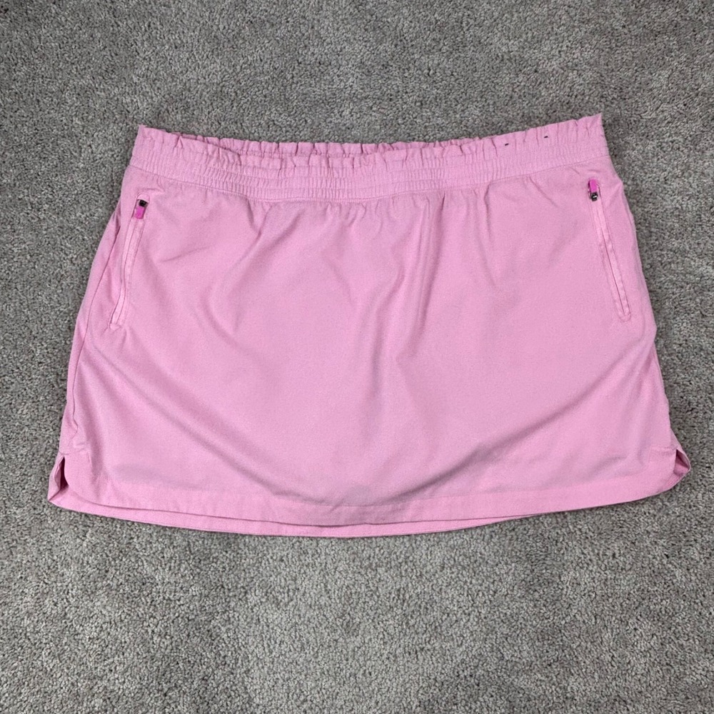 Tek Gear Womens Pink Active Skort Plus 2X Elastic Waist Zip Pockets STRBRY MLT